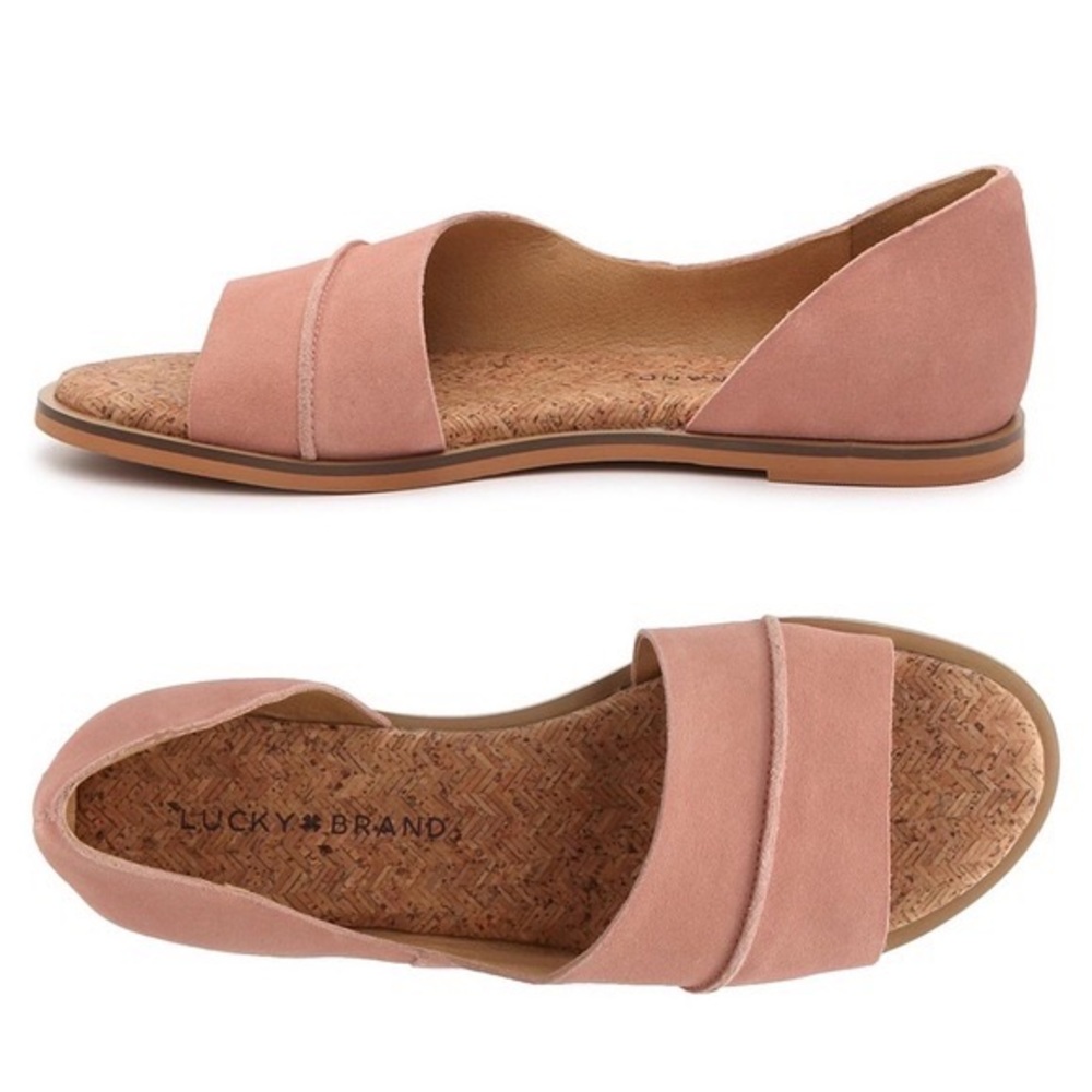 Lucky Brand Pink Suede Fentin 2 D’orsay Flat Size 9.5